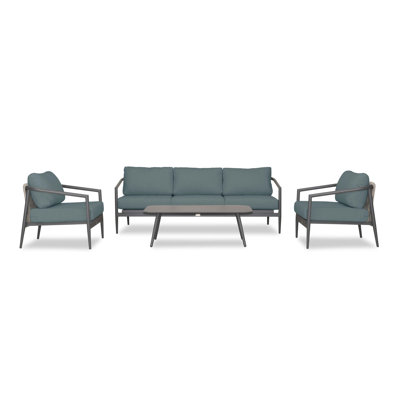 Delaine Metal 5 - Person Seating Group with Sunbrella Cushions -  Joss & Main, OLIO-SL-PG-SET135-CL