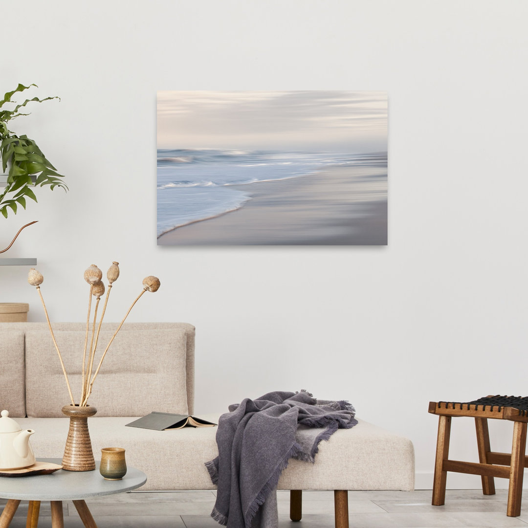 Soft Ocean Waves Abstract Dreamy Minimalist Coastal Wall Art Print
