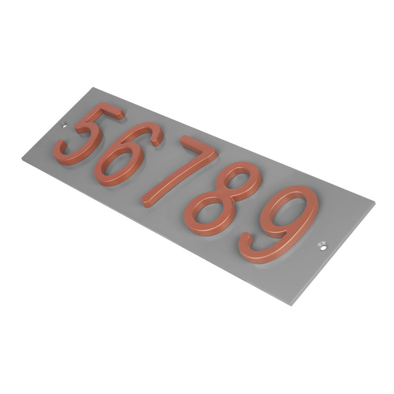 Plaque d'adresse horizontale Amgo, Cuivre, Gris, Oui