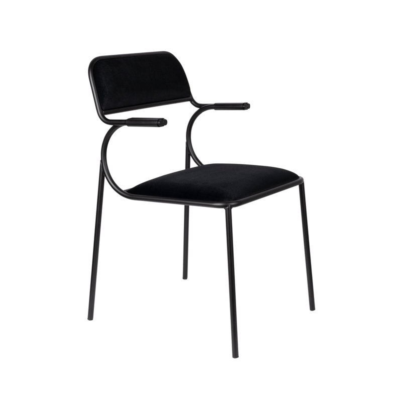 Alba Upholstered Arm Chair, Black