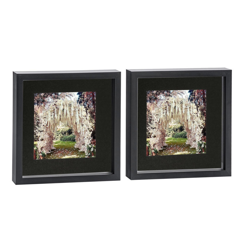Nicola Spring - 3D Box Photo Frames, 27.5cm H x 27.5cm W x 3.5cm D, Grey/White