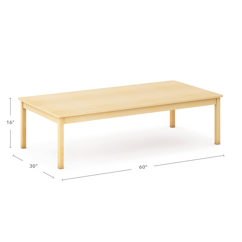 Table de classe EdQ 30 x 60 avec pieds de 16 po, H 16 po x L 60 po x l 30 po