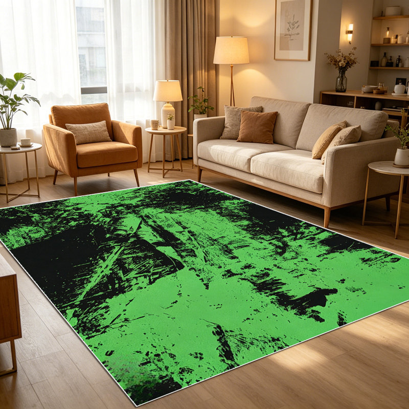 1PC Neutral Blue Wavy Abstract Watercolor area rugs for Living Room, Soft and Comfortable, Suitable for all seasons, easy-to-maintain, machine washable Indoor floor mat, Under Table Farmhouse suitable for dining room, bedroom, home office, entryway.
