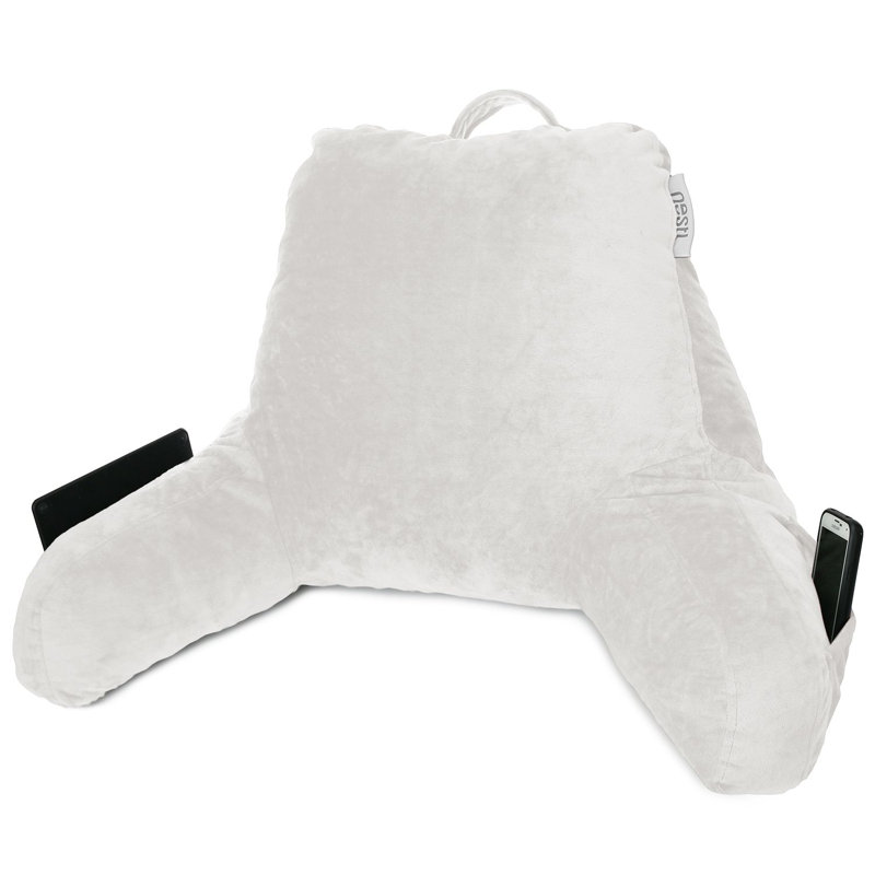 Coussin de lecture Nestl, H 17 po x l 31 po x P 12 po, Blanc