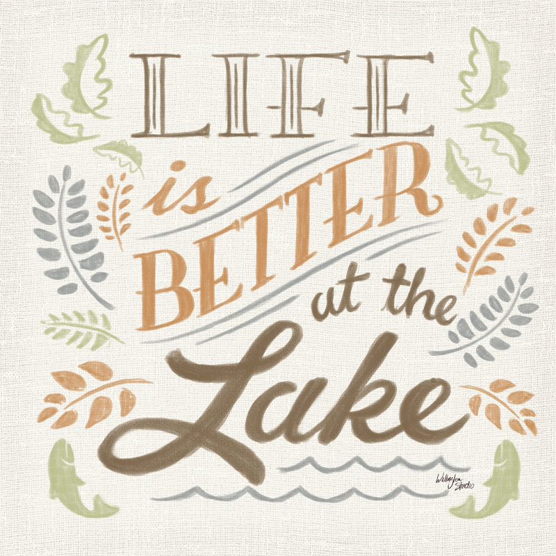 «Lake Life I Green» par Wellington Studio, reproduction d'art sur toile tendue, H 12 po x l 12 po, No, Cadre flottant noir