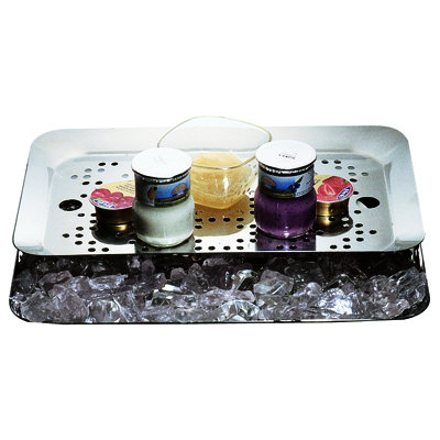 Plateau Royal Elevated Rectangular Seafood Presentation with Grill - 6 Pieces - Stainless Steel
