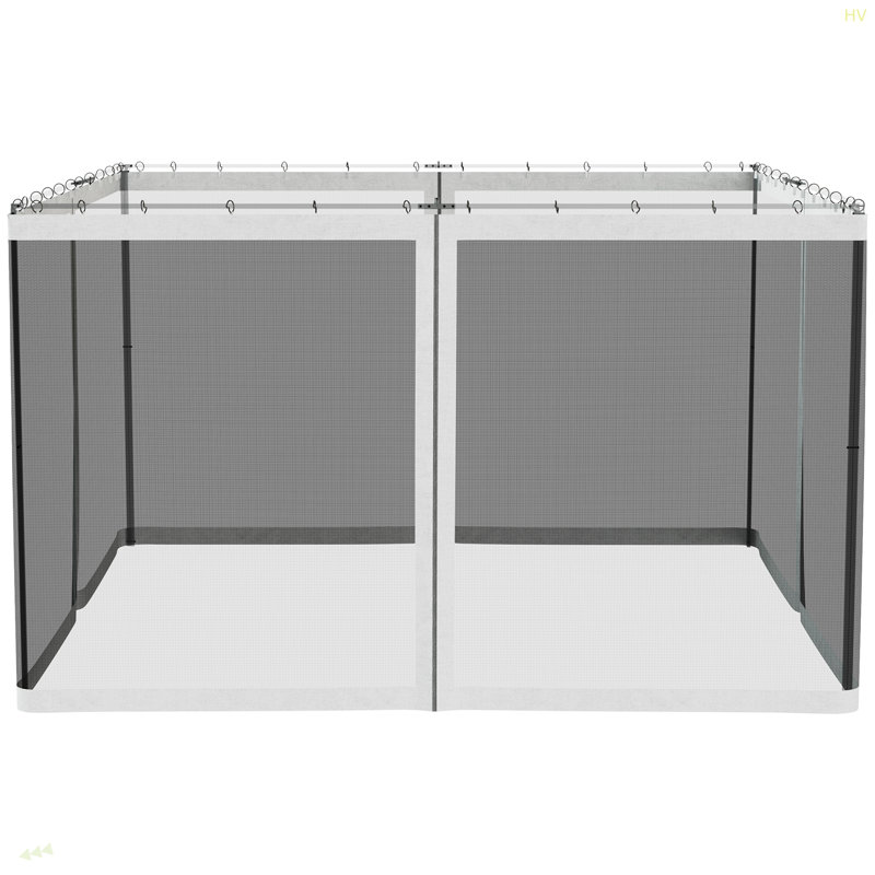 Outsunny Replacement Mesh Sidewall Netting For Patio Gazebos And Canopy Tents With Zippers (Sidewall Only)