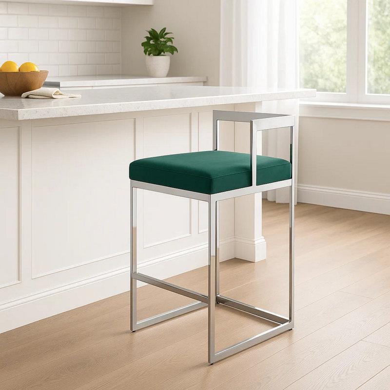 Tabouret Adalinna, Tabouret de bar (siège d'une hauteur de 30 po), Argent, Gris