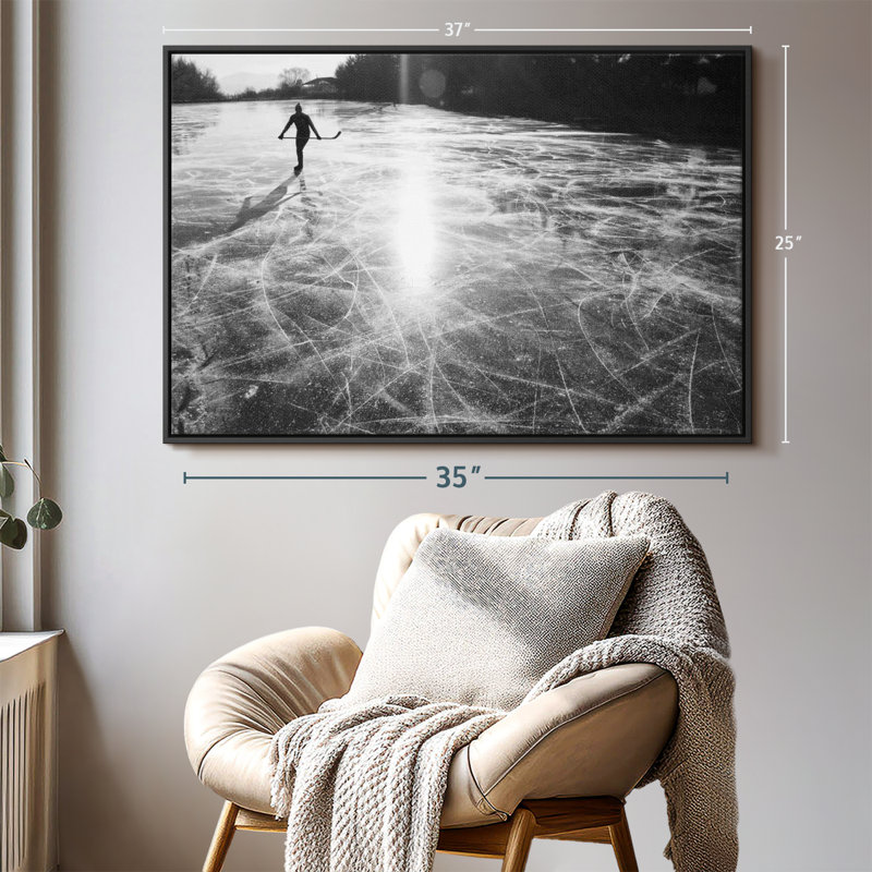 «Solo Hockey», reproduction sur toile, H 25 po x l 37 po