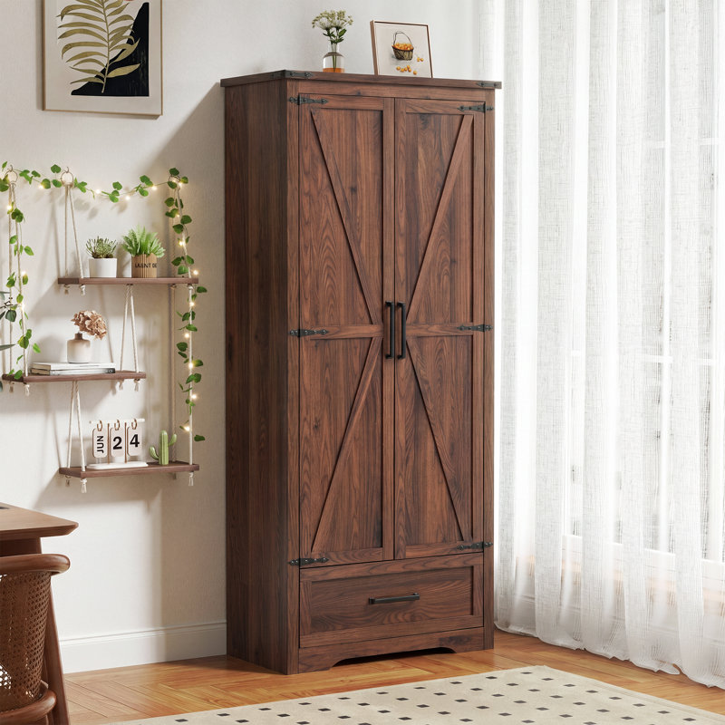 Armoire de cuisine 72 po Farmhouse, Brun