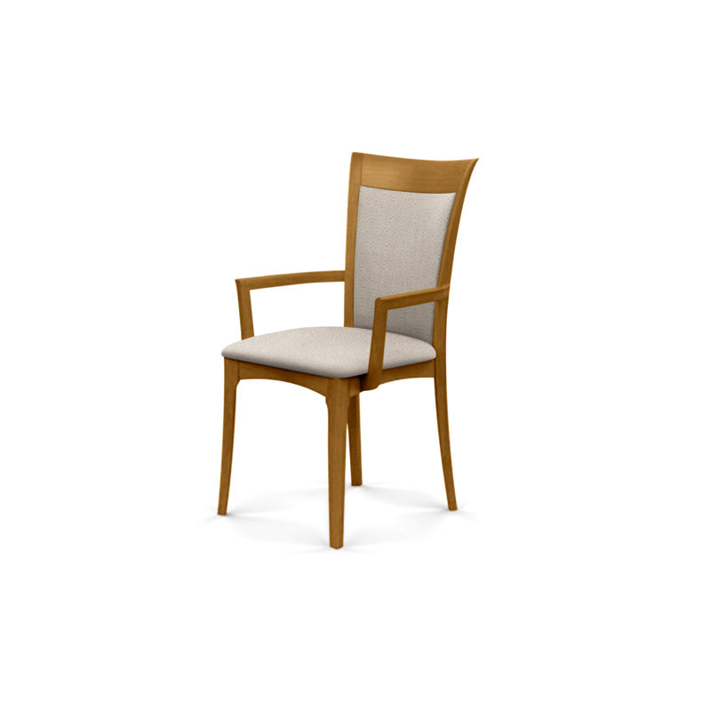 Morgan Upholstered Arm Chair, Saddle Cherry, Microseude Onyx