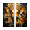 «Hindu Ganesha Elephant Dog Curmeric Tints» - Art mural de l'hindouisme, ensemble de 2 impressions sur toile spirituelles jaunes