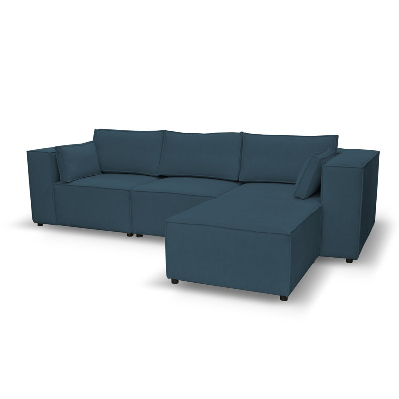 Narvelle 4 Seater Corner Sofa , Right Hand Facing, Dark Green