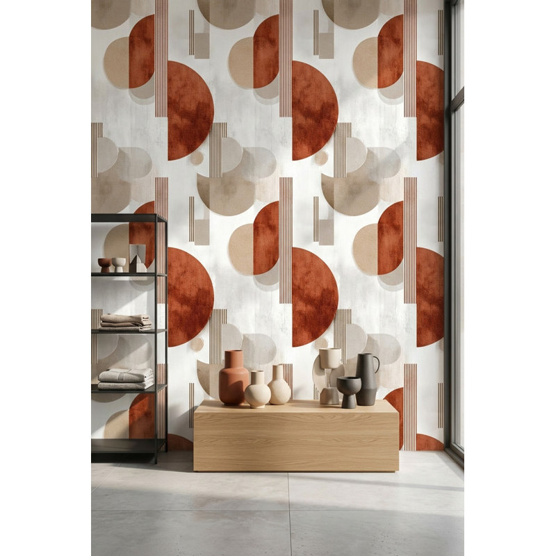 Papier peint moderne Mid Century, Non tissé, non collé