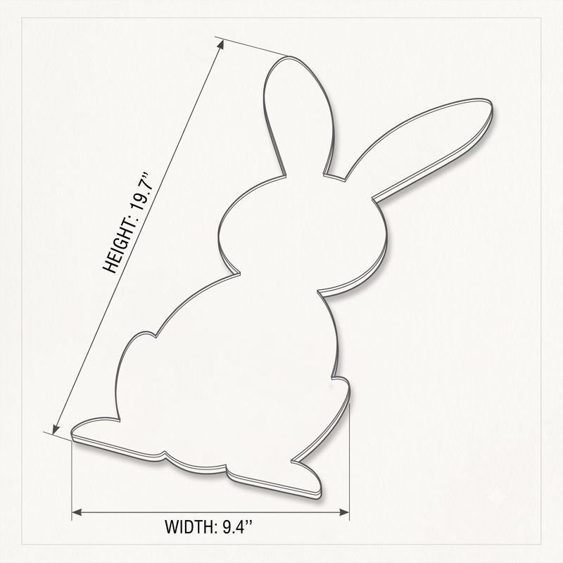 Miroir d'appoint Playful Bunny, H 19,7 po x l 9,4 po, Argent