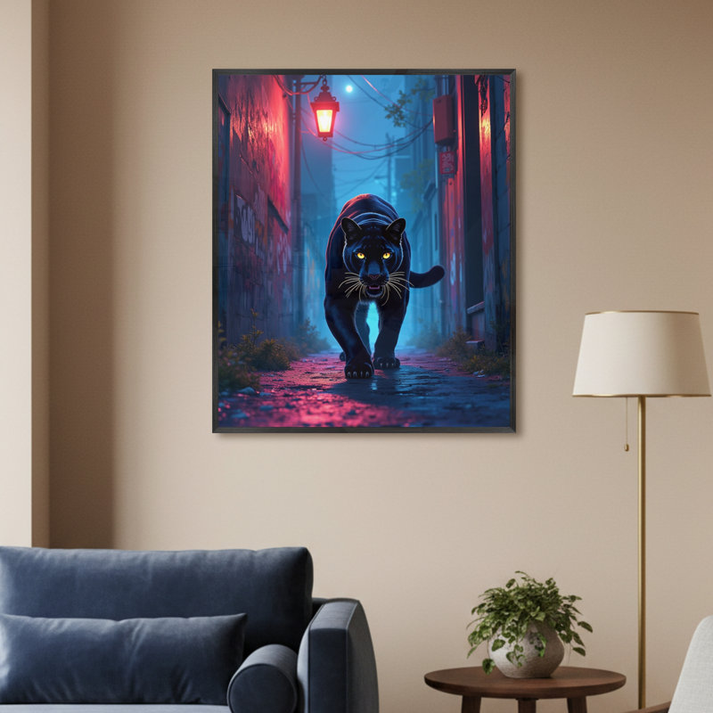 Single Picture Frame LED Illuminated Wall Art Wall Art on Glass / Aluminium, 60cm H x 50cm W
