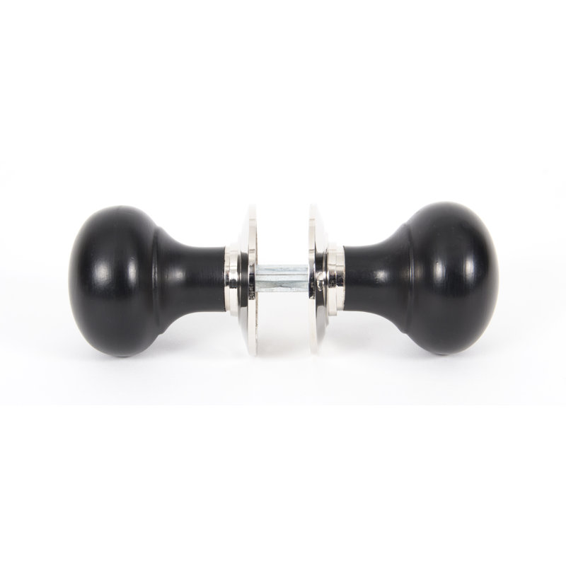 Bun Mortice/Rim Knob Set, Polished Nickel