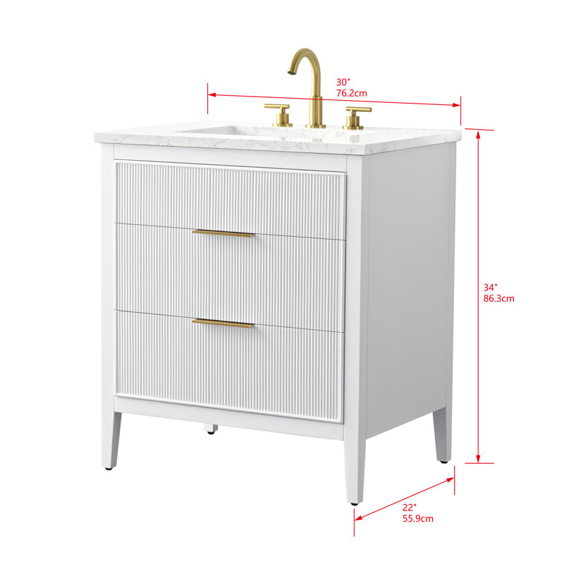 Emma 30" W Single Vanity, White