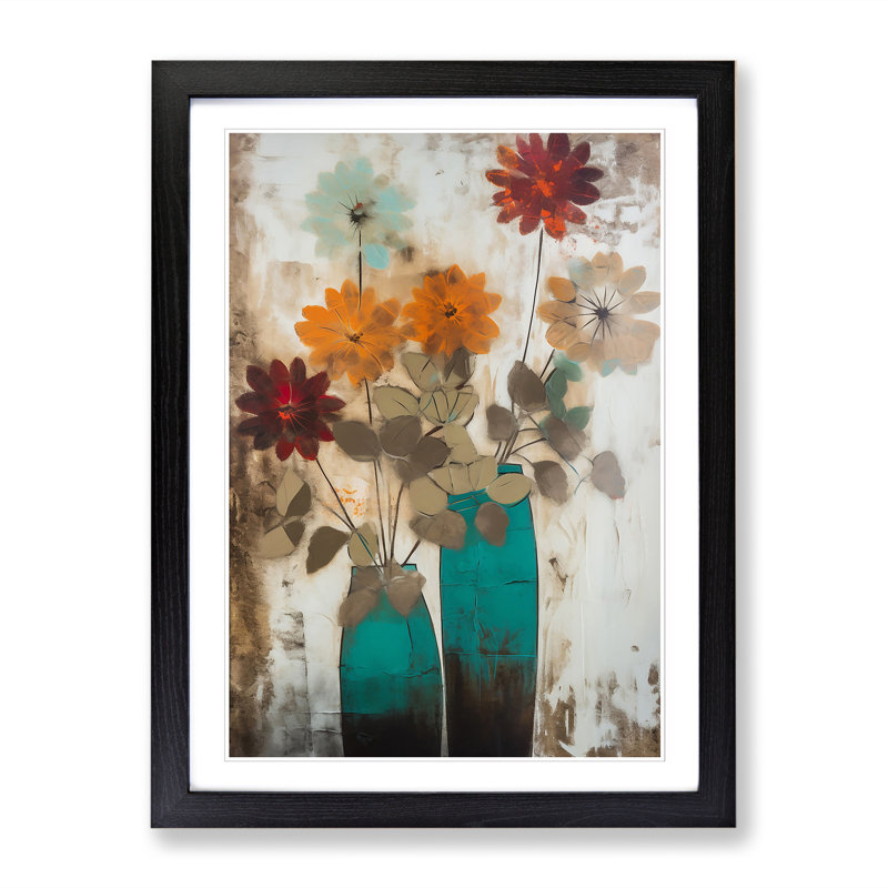 FRM-V0523-924X Flowers Mid Century Vol.1 - Print, Black