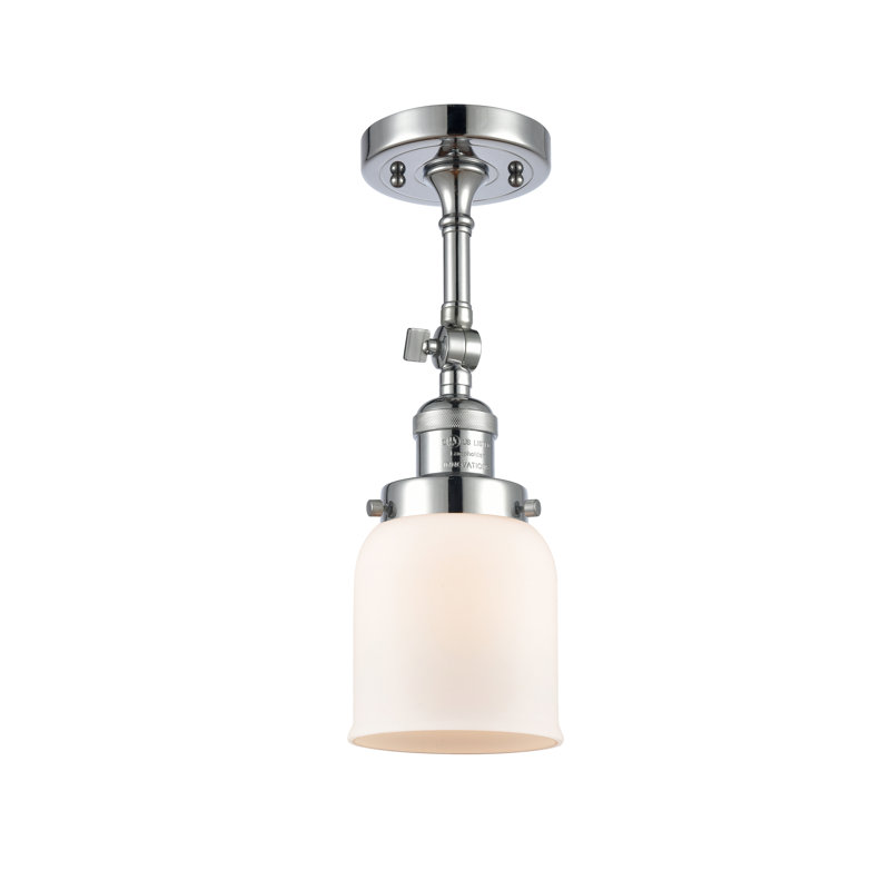 Applique murale 1 lumière 8 po Bell, Boîtier blanc mat, Chrome poli, Ampoule non incluse
