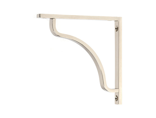 Abingdon Shelf Bracket, Polished Nickel, 15cm H x 5.9cm W x 1.5cm D