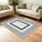 Gray and White Multi Border carpet-easy to clean, machine-washable, soft and comfortable; suitable for door mats, kitchens, living rooms, bedrooms, corridors, and laundry areas. Easy to clean, durable carpet for home decoration.-129132080