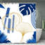Rideaux de douche plantes bleues et dorées, 71 x 71-1983539179