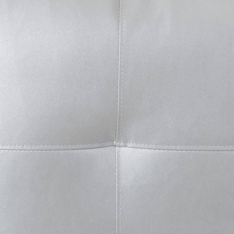 Repose-pieds avec rangement en faux cuir, Gris argenté