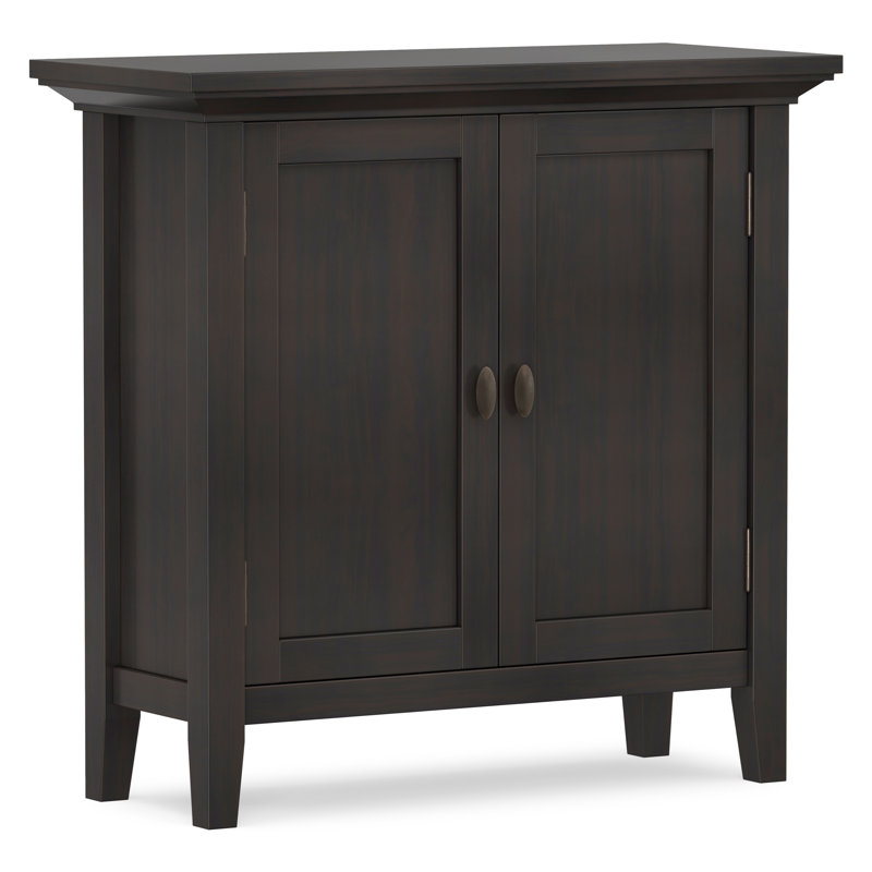 Armoire de rangement transitionnelle en bois massif l 32 po avec tablettes réglables et plateau à rebords Redmond