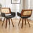Sirkin Modern Swivel Upholstered Dining Chairs With Cane Rattan Back-1973142373