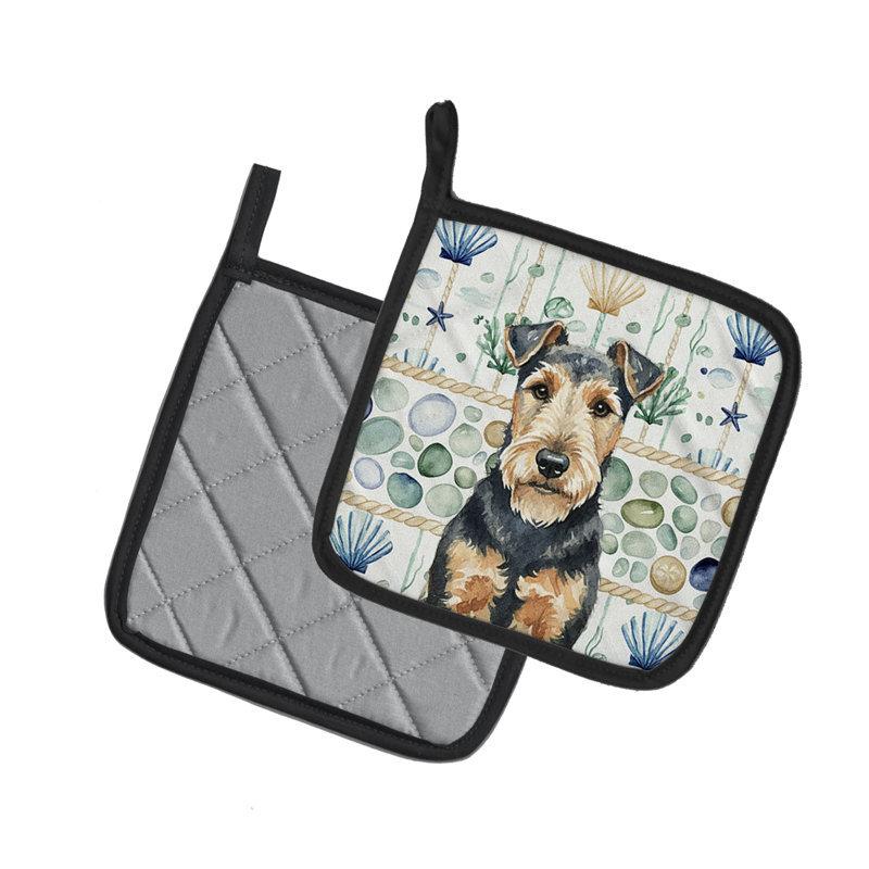 Paire de poignées en verre Welsh Terrier