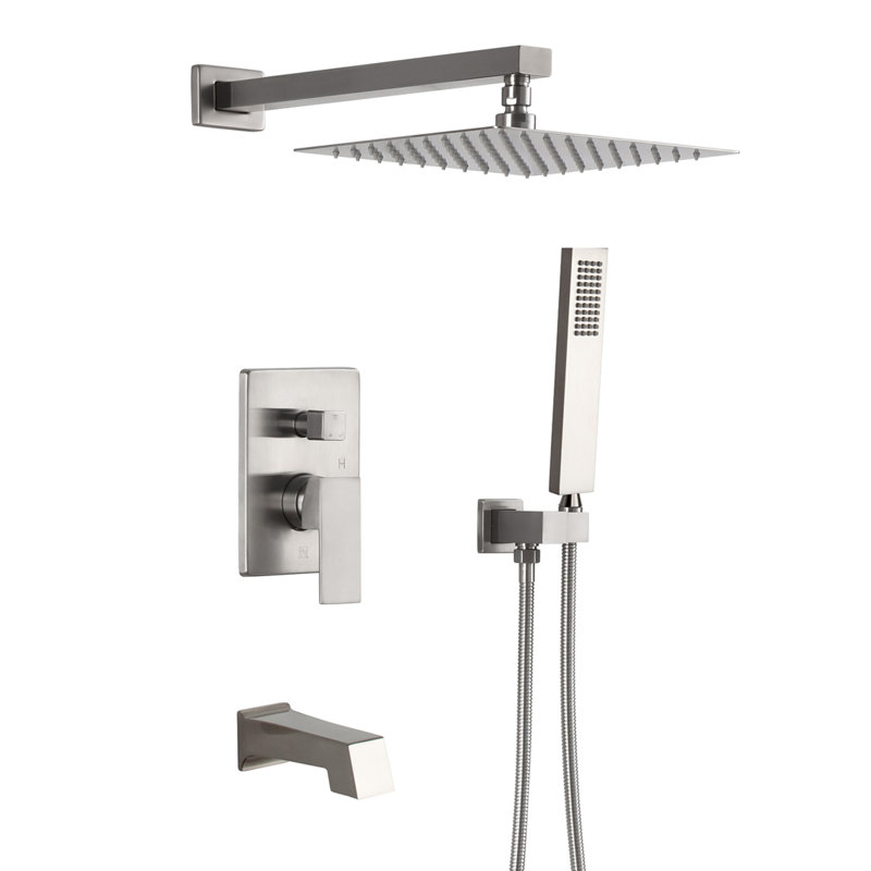 Calder Complete Shower System with Rough in-Valve, Brush Nickel