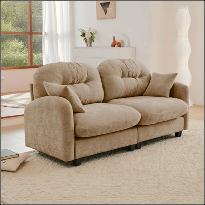 Loveseat Cloud Sectional Couches Chenille Fabric, Tufted Cushion Backrest Design, Ergonomic Design, High-Density Foam Easy Install Elegant Armrests High Quality Wooden Base,Fits Living Rooms