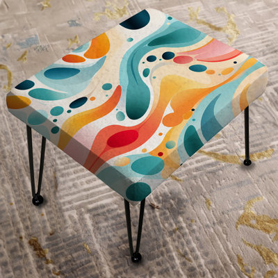 Soft Color Multicolor Abstract Neutrality Wave - Abstract Rectangle Ottoman