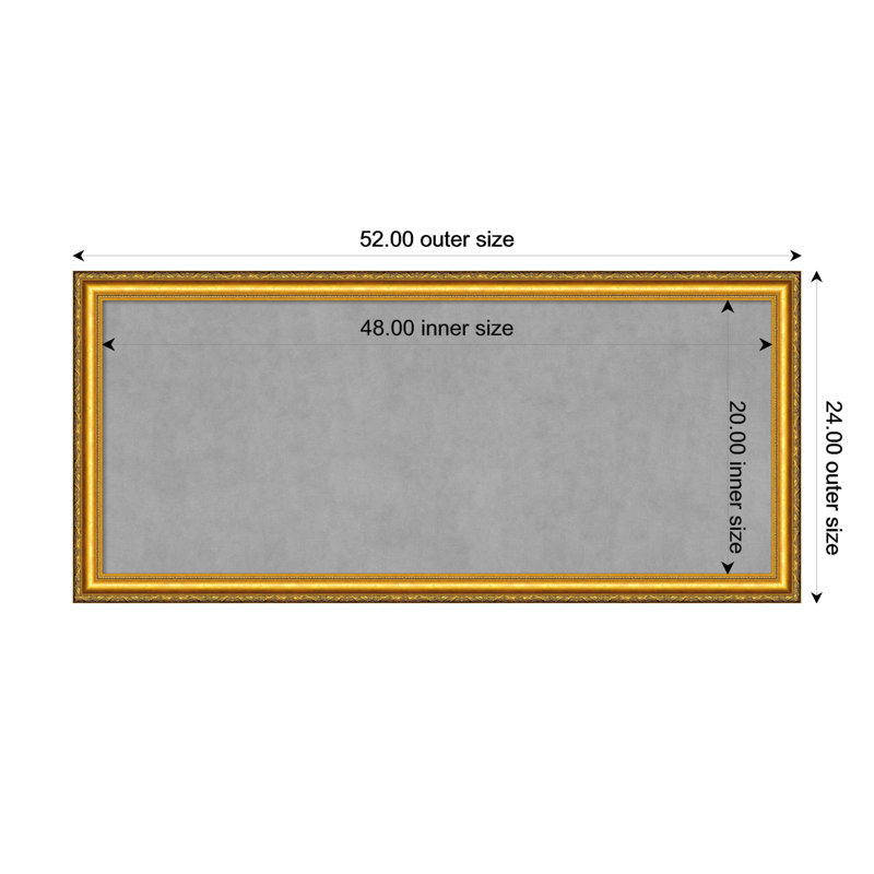 Tableau magnétique encadré doré Colonial, H 24 po x l 52 po
