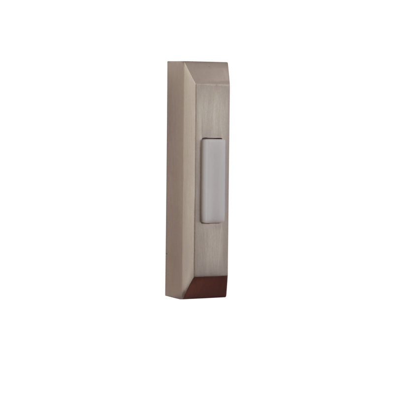 Surface Mount Lighted Push Button, Brushed Polished Nickel