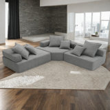 Luxurious Oversized Modular L-Shaped Sectional Sofa, Convertible Sleeper Couch, Floor Couch Set Foam-Filled, No Wooden Frame, No Assembly Required