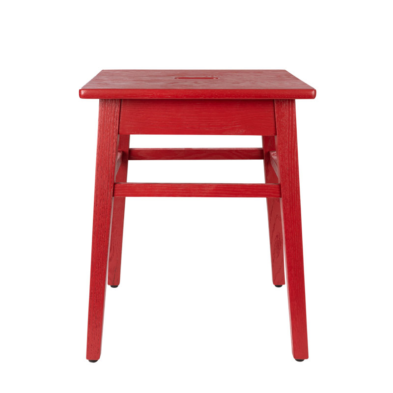 Arlean Solid Wood Accent Stool, Red