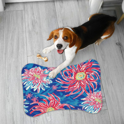 Preppy Bursts - 1 Piece Bone Shape Feeding Mat