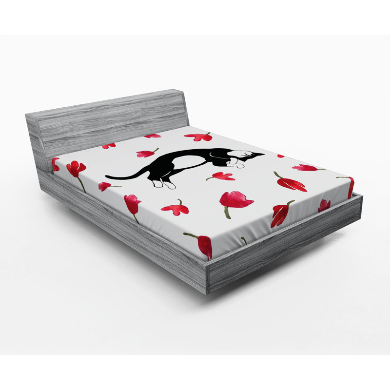 Microfiber Floral Fitted Sheet, Queen Fitted Sheet