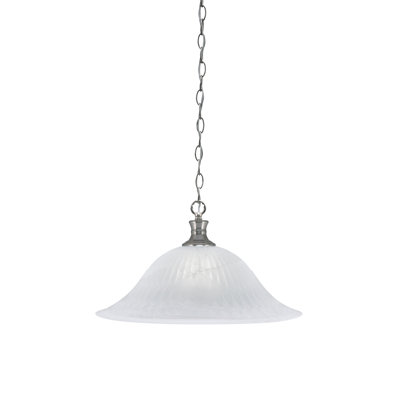 Luminaire suspendu en chaîne avec verre tourbillon blanc albâtre de 20 po