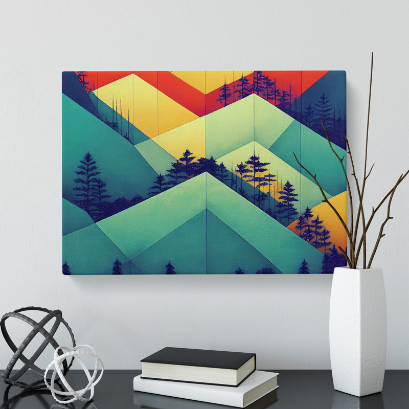 Geometric Forest Abstract - Wrapped Canvas, 35cm H x 50cm W x 3cm D