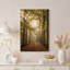 Art solaire sur toile, rayons de soleil à travers de grands arbres en automne-537150247