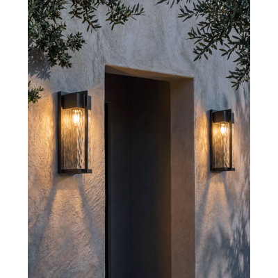 Set of 2 Outdoor Wall Lights MALKI Black