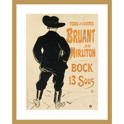 «Aristide Bruant» par Henri de Toulouse-Lautrec, impression giclée sur cadre