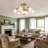 6+2-Light Semi-Flush Mount Ceiling Light/Chandelier with Frosted Glass Shades-2080940339