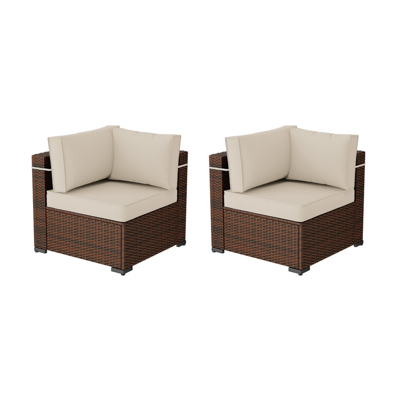 Wicker Outdoor Patio Sofa, Cream