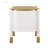 Contemporary 2 Drawers Nightstand With Curved Profile, Metal Feather-Shaped Handles, And Exposed Legs For Bedroom And Living Room, Easy Assembly-1335144281