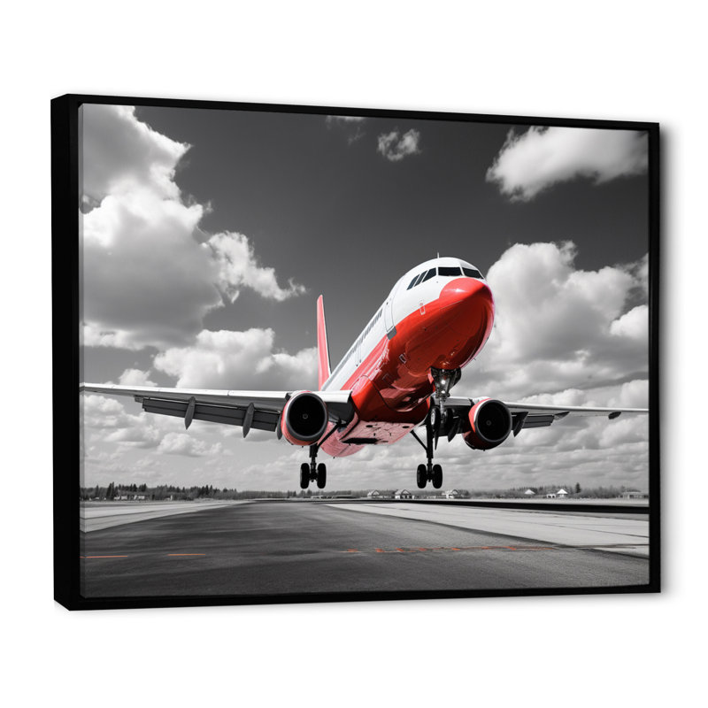 Grey Flight Of Dreams - Transportation Canvas Prints, Cadre flottant noir, H 12 po x l 20 po x P 1 po