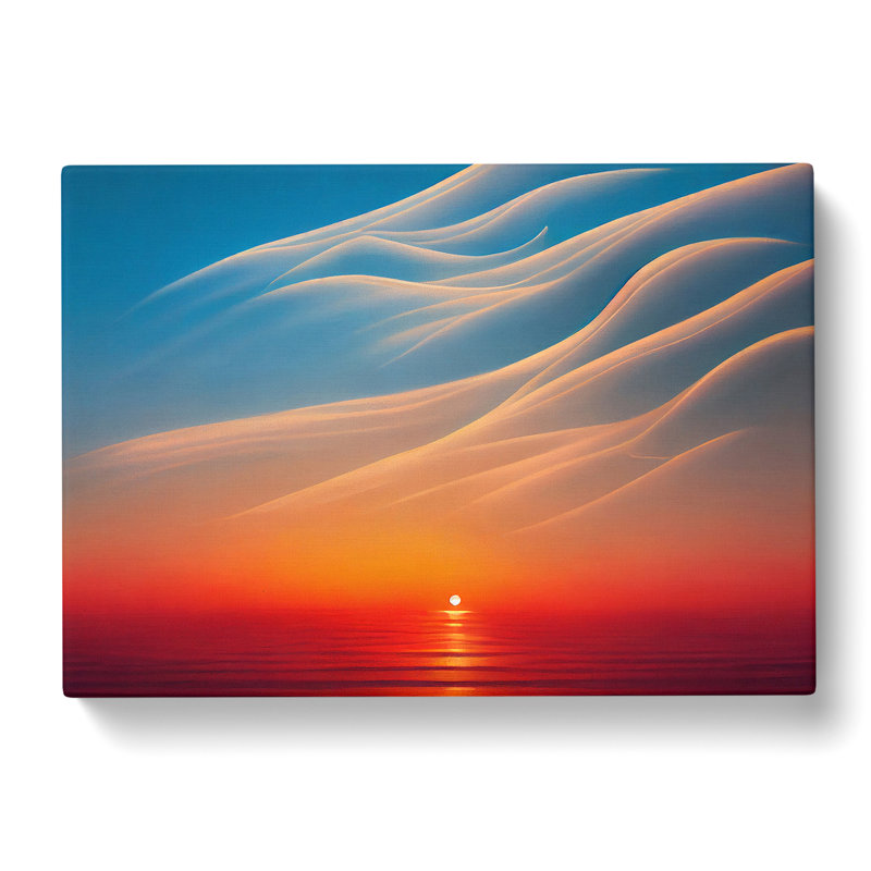 XXX-H1022-WF-5357X Joyous Sunset Seascape - Wrapped Canvas Print, 40cm H x 60cm W x 3cm D